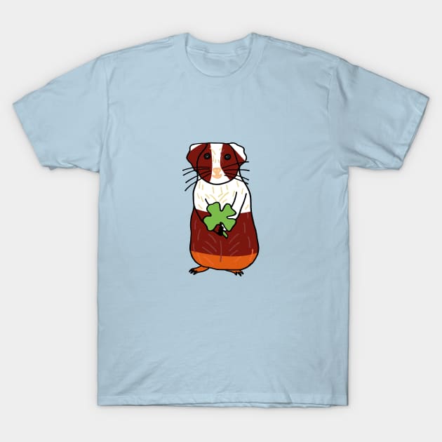 Guinea Pig with shamrock T-Shirt by Anke Wonder 